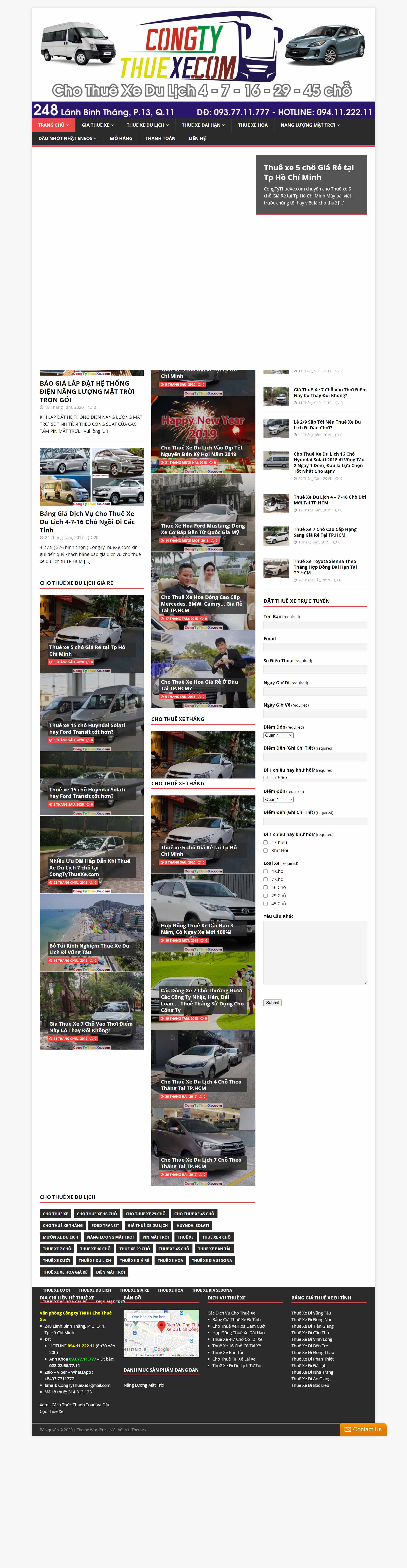 Thiết kế Website web cho thuê xe - congtythuexecom